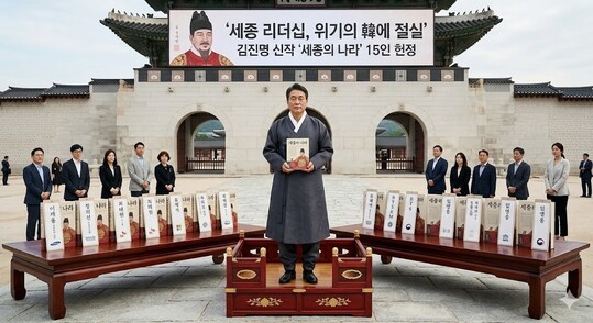 김진명 “위기의 韓, 세종 리더십 절실”…이재용·정의선·최태원 등 15인에 신작 헌정